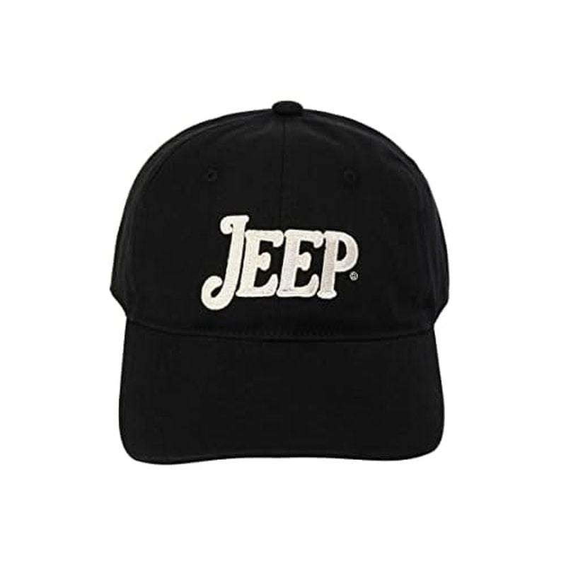 Jeep Vintage Script Logo Heavy Chino Twill Hat Adjustable Buckle Closure