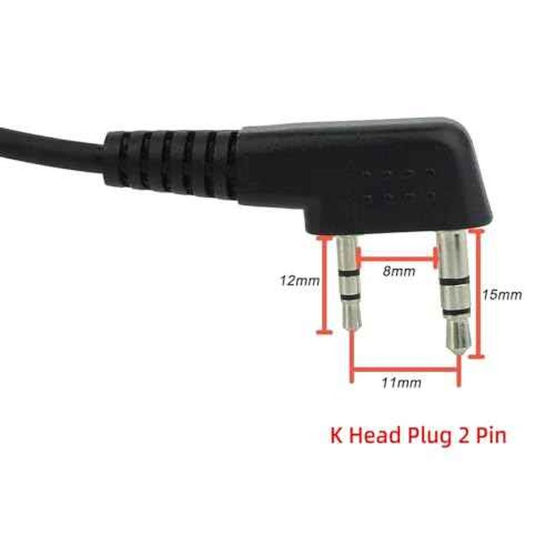 Retevis Walkie Talkie Earpiece with Mic,Volume Adjust,G Shape, for RT22 RT68 RT21 H-777 H-777S RT86,Compatible with Baofeng UV-5R 888S pxton Kenwood Two Way Radios,2 Way Radio Earpiece 2 Pin(10 Pack)