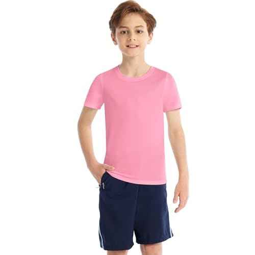 isnowood Boys' Rash Guard Short Sleeve, UPF 50+ UV Sun Protection Swim Shirt, Youth Kids Water Shirts for Surf Beach Fishing