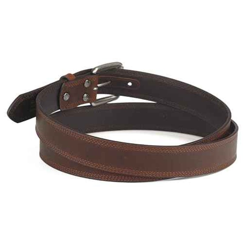 ARIAT Men's Triple Row Stitch Leather Work Belt with Removable Roller Buckle