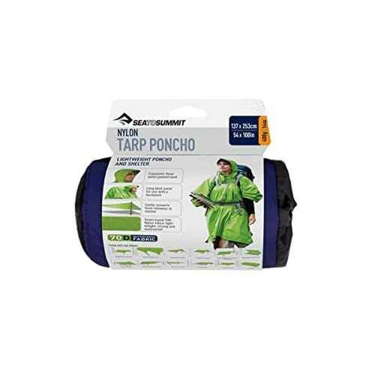 Sea to Summit Nylon Tarp Poncho 4-in-1 Raincoat, Pack Cover, Groundsheet, and Shelter