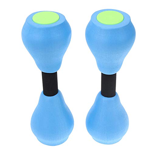 SDUSEIO 1 Pair Aquatic Exercise Dumbells Water Aerobic Exercise Foam Dumbbells Pool Resistance Swimming Training Water Fitness Equipment for Weight Loss Adults Family (2 Pieces) blue