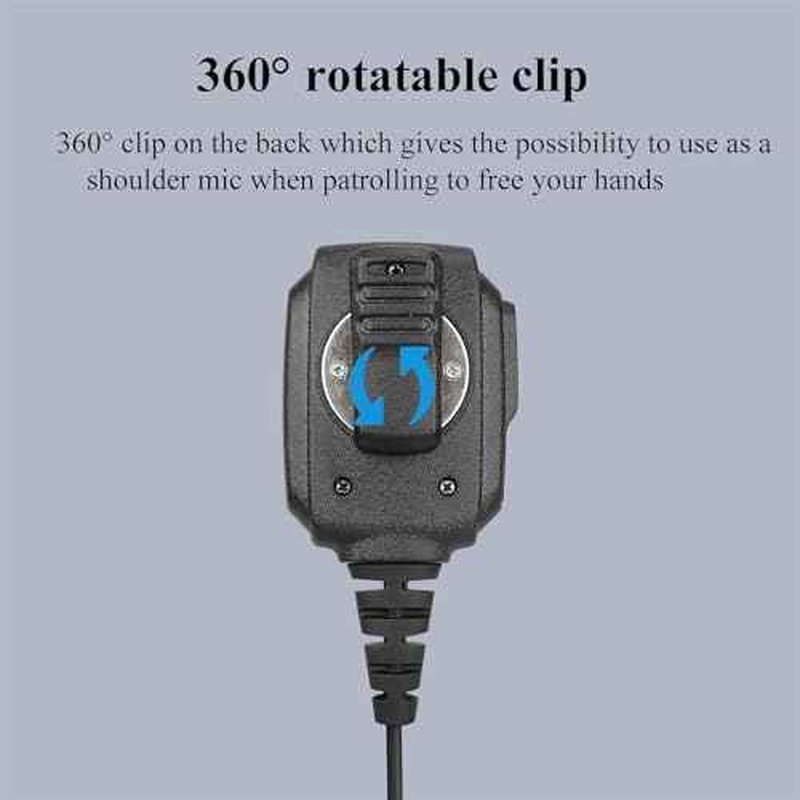 Retevis IP54 Waterproof Shoulder Speaker Mic,Compatible with Retevis RT22 RT68 H-777 RT21 RT86 RB29 RT19 RT15 NR10 RB68 RB89 BAOFENG UV-5R BF-F8HP 5RM 888S Kenwood SAMCOM pxton Walkie Talkie (10 Pack)