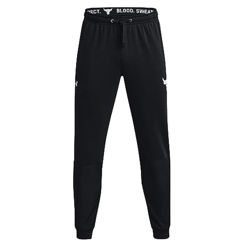 Under Armour Men's Project Rock Terry Joggers (as1, Alpha, m, Regular, Regular, Black/White - 002)