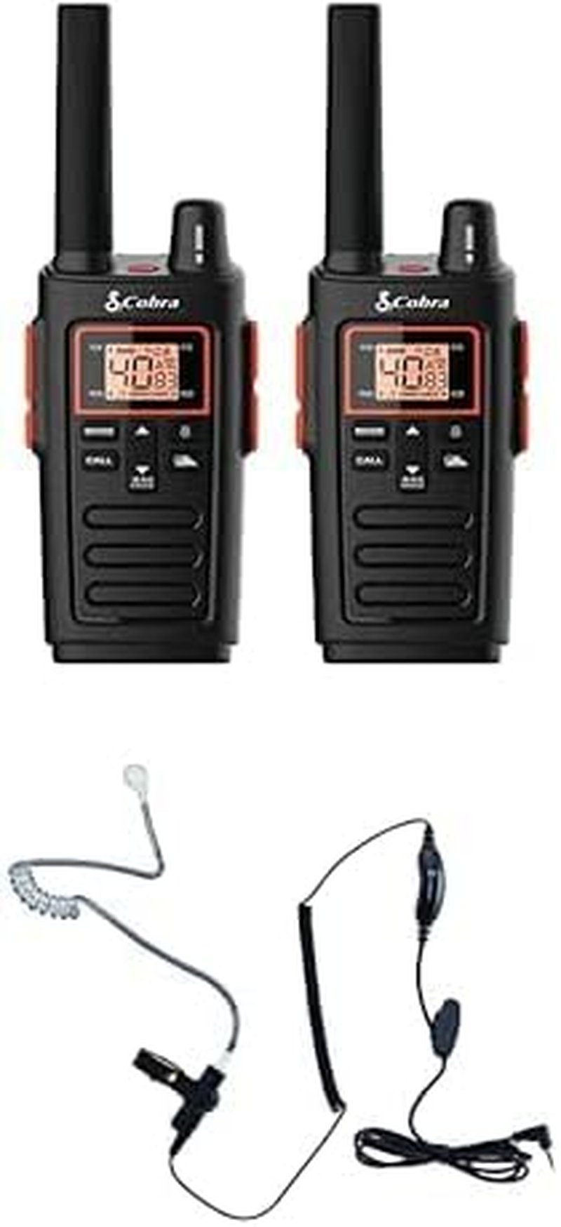 Cobra RX380 Walkie Talkies - 2-Pack Rechargeable Two-Way Radio Set | 32-Mile Range, 40 Channels, Black