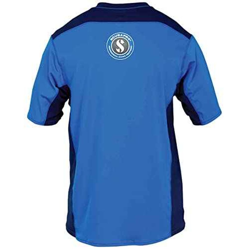 SCUBAPRO Men's Channel Flow UPF 50 Rash Guard Diving Shirt, Short-Sleeve, Aegean Blue