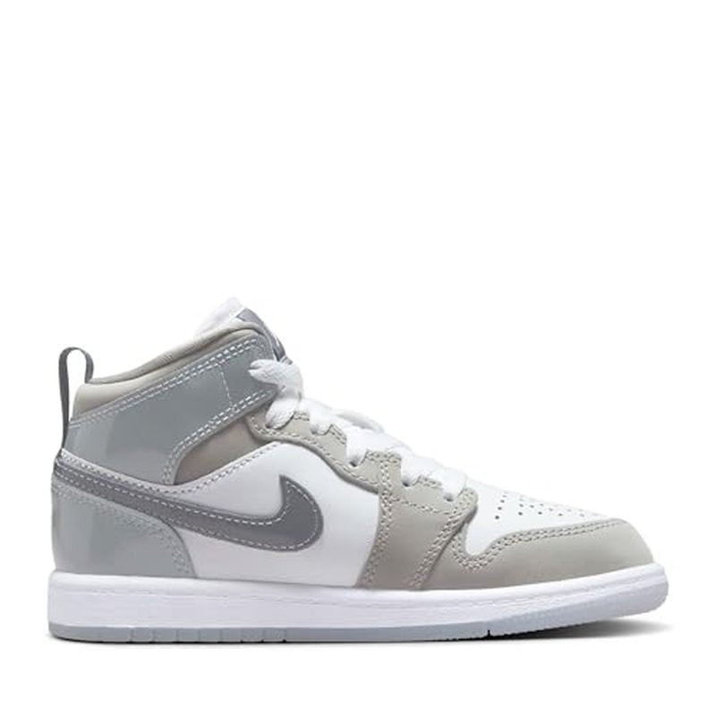 Jordan Air Jordan 1 Mid SE in White, Cool Grey, and Med Grey