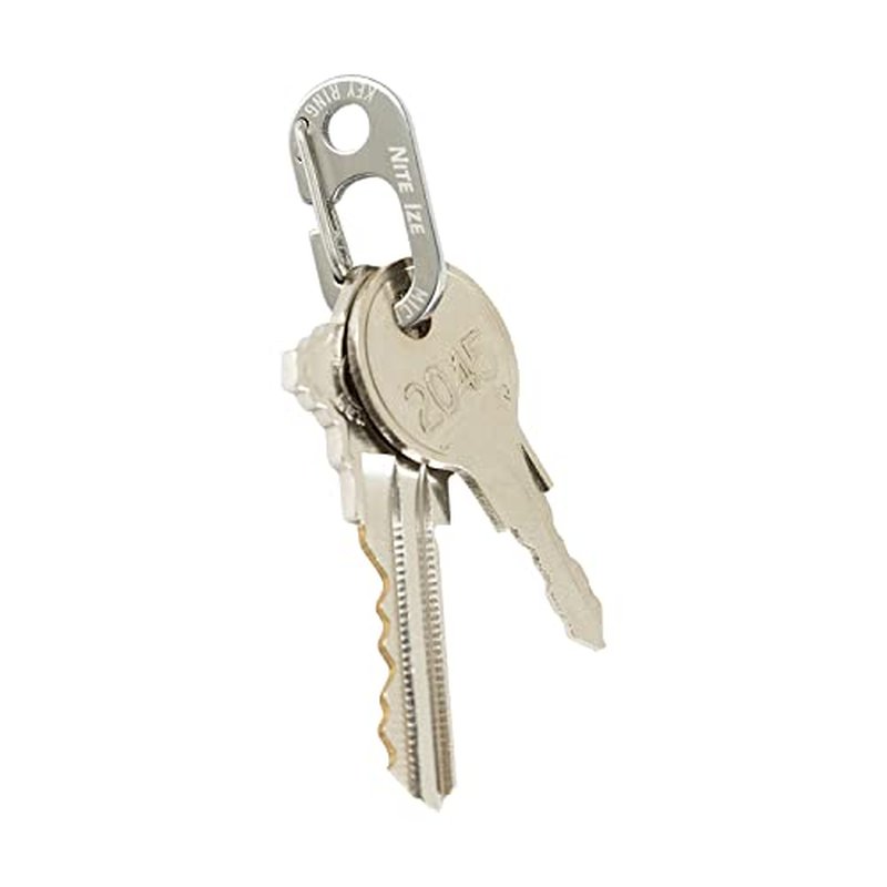 Nite Ize Keyring MicroLink, Stainless Steel Key Ring with 4 Key Carabiners