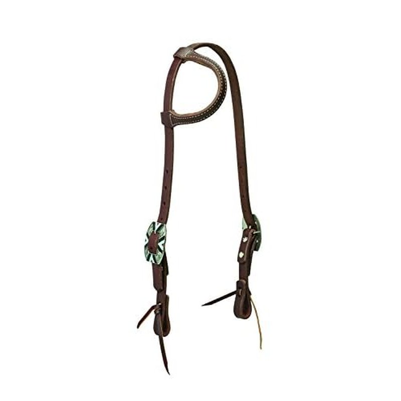 Weaver Leather Working Tack Sliding Ear Headstall, Rope Edge Hardware (10-0588)