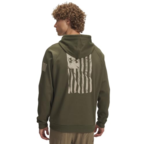 Under Armour Men's Freedom Flag Hoodie, (390) Marine OD Green / / Desert Sand, X-Large