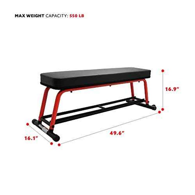 Sunny Health & Fitness Weight Bench for Heavy Duty Workouts, Exercise, Strength Training, Lifting and Home Gyms