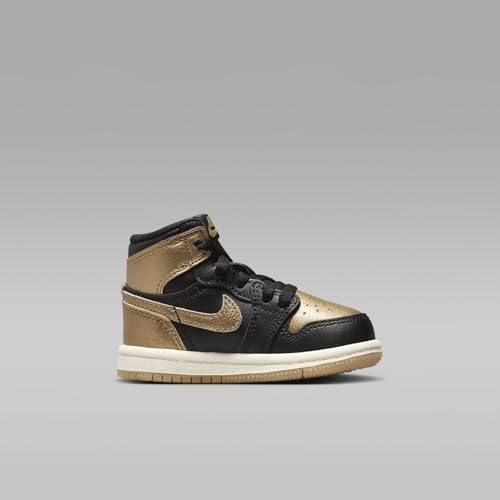 Jordan Toddler's 1 Retro High OG Black/Metallic Gold-Sail (FD1413 071)