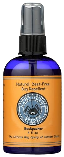 Nantucket Spider Natural Bug Spray for Adults and Kids - 4 oz | Long-Lasting Protection Against Mosquitoes, Biting Flies, Wasps, & No-See-Ums | Deet-Free Organic Essential Oil Insect Repellent