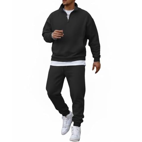 COOFANDY 2 Piece Set for Men Casual 1/4 Zip Track Suits Set Long Sleeve Quarter Pullover Jogging Suits 2025 Fashion Outfits
