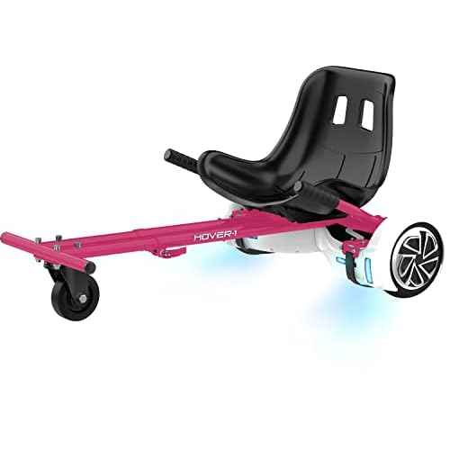 Hover-1 Buggy Hoverboard Attachment - Compatible with Most 6.5" & 8" Electric Hoverboards, Hand-Operated Rear Wheel Control, Adjustable Frame & Straps, Easy Assembly & Install Hoverboard Go Kart