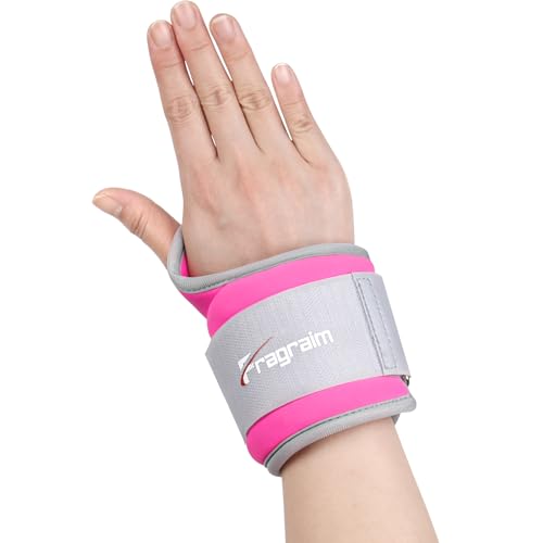 Fragraim Wrist Weights for Women Men with Thumb Loops Lock 2lb*2 Wrist and Ankle Weights Sets for Walking Running Strength Training Exercises- Rose