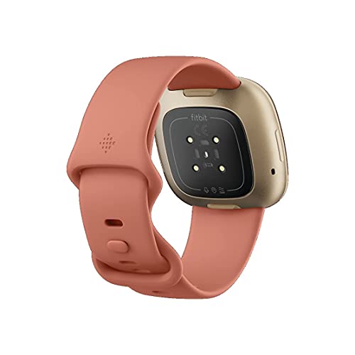 Fitbit Versa 3 Health & Fitness Smartwatch with GPS, 24/7 Heart Rate, Alexa Built-in, 6+ Days Battery, Pink/Gold, One Size (S & L Bands Included)