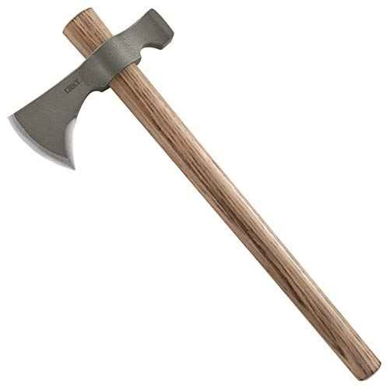 CRKT Woods Chogan T-Hawk Outdoor Survival Tomahawk: 1055 Carbon Steel Plain Edge Blade, Tennessee Hickory Handle, 2730