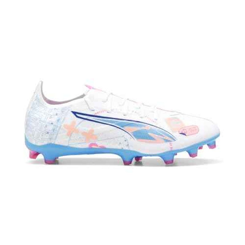 PUMA Mens Ultra 5 Match Vol. Up Firm GroundArtificial Ground Soccer Cleats - White