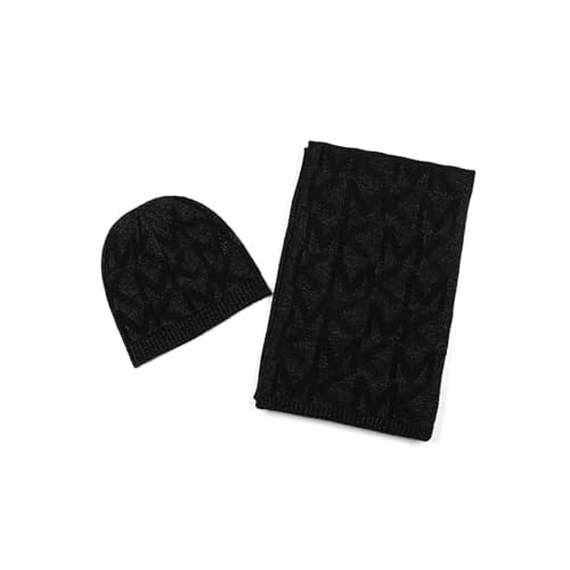 Michael Kors Womens Metallic Beanie & Scarf Set, Stylish & Warm Fashion Accessories for Cold Weather