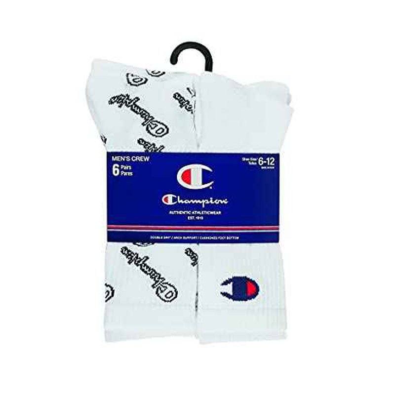 Champion Women's Hollow Script Logo Crew Scck, 3-Pair