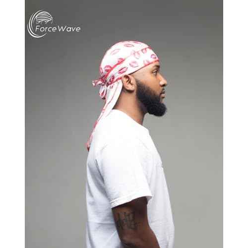 ForceWave Durag for Men Designer for Waves Silky Durag Du rag with Designed Pattern