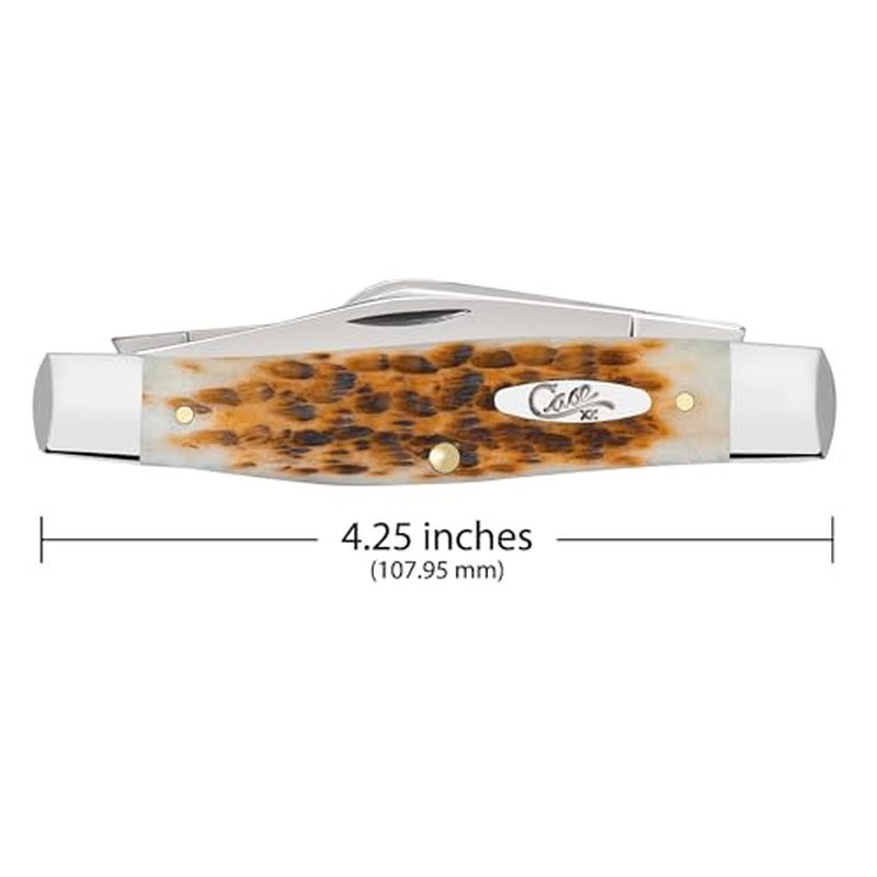 Case Cutlery CA10724: Large Stockman Amber Bone