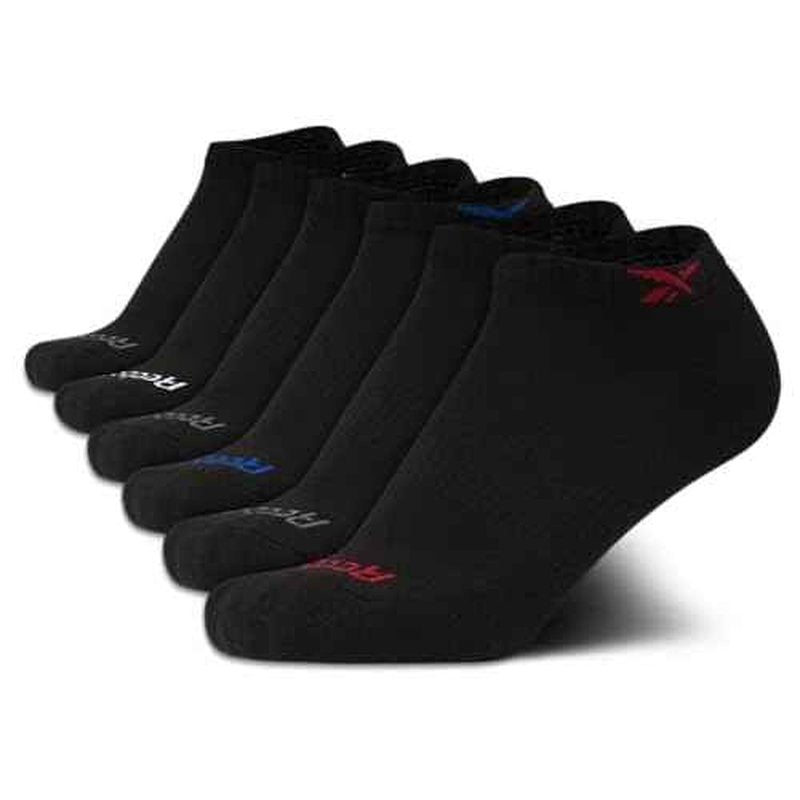 Reebok Boys' Ankle Socks - 6 Pack Moisture-Wicking Low Cut Athletic Low Cut Socks for Boys with Arch Support (Sizes: S-L)