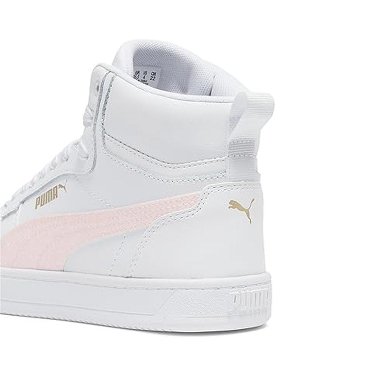 PUMA Kids' Caven 2.0 Mid Sparkle PUMA White-Peach Smoothie-Gold Big Kid 6.5