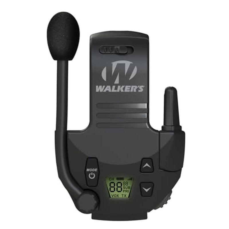 Walkers Razor Patriot Series Hi-Gain Omnidirectional Microphone Electronic Muffs (Kryptek Camo) Bundle with Walkie-Talkie Attachment, Protective Sport Glasses and Cleaning Cloth (4 Items)