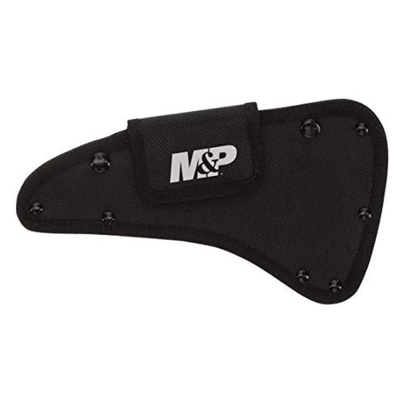 Smith & Wesson M&P Extraction & Evasion 16in S.S. Full Tang Tactical Axe with a Spearpoint Spine, Rubberized Handle and Sheath for Outdoor, Survival and EDC