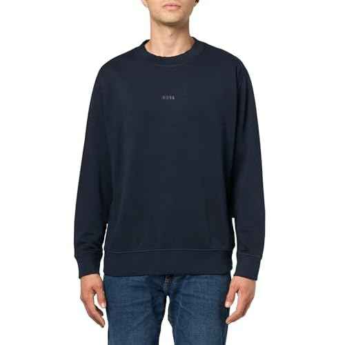 BOSS mens Center Logo Crew Neck Sweatshirt