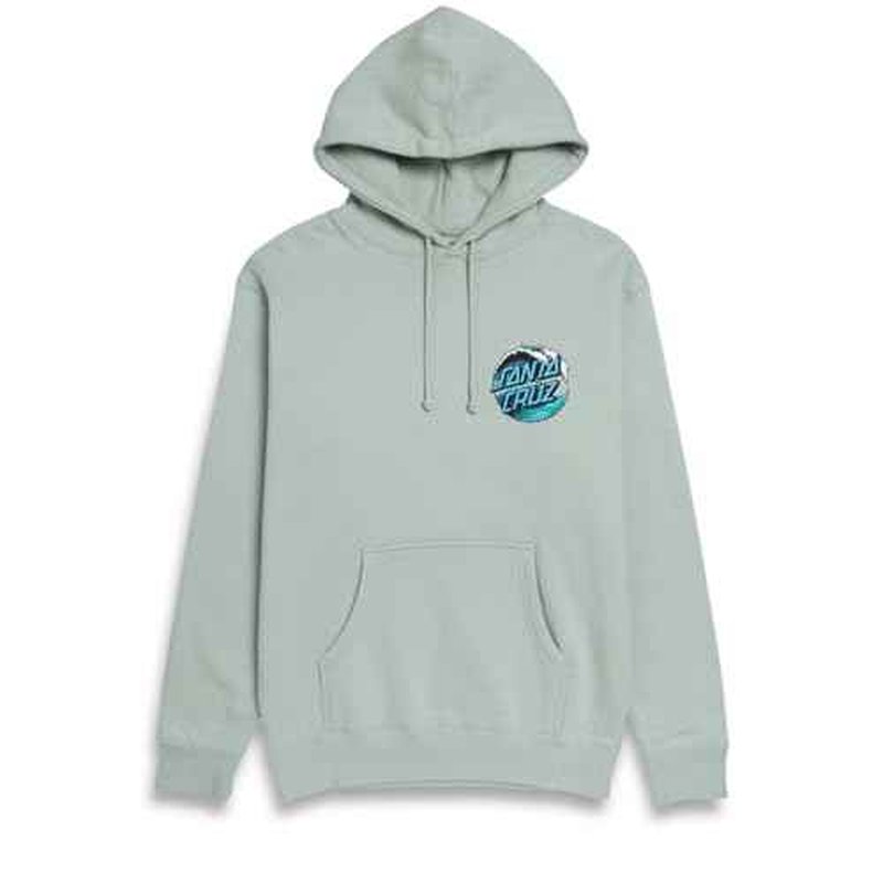SANTA CRUZ Wave Dot P/O Hooded Heavyweight Sweatshirt Dusty Sage XXL Mens