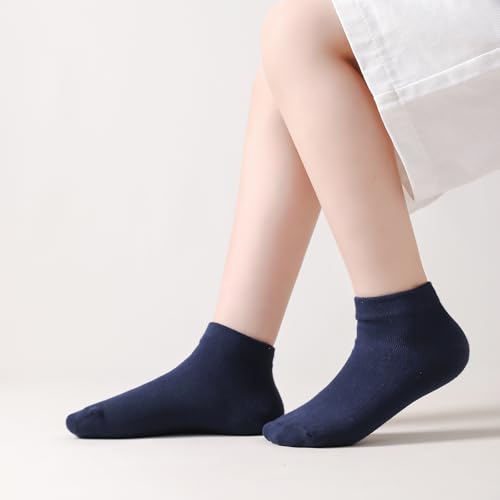 EPEIUS Kids' Low Cut Ankle Socks Cotton Seamless Toe Sport Athletic Socks for Boys Girls White Black Navy 4/8 Pack
