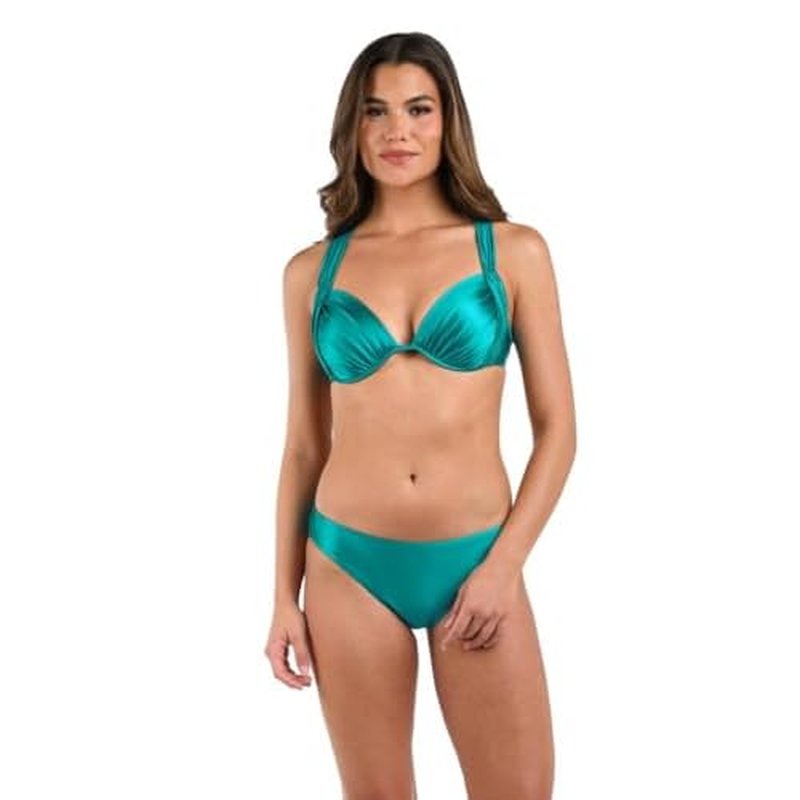 La Blanca Women's Standard Underwire Draped Bikini Swimsuit Top