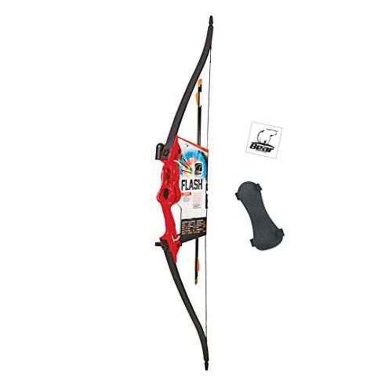 Bear Archery Flash Bow Set for Youth, Recommended Ages 11-14, Ambidextrous, Continuous Draw Weight Up to 18 lb., Continuous Draw Length Up to 24-inches
