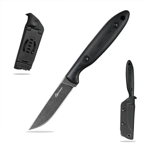 SDOKEDC Knives DC53 Steel Tactical Fixed Blade Knife with kydex sheath for Men EDC Outdoor Camping Survival Hunting (Black G10 handle)