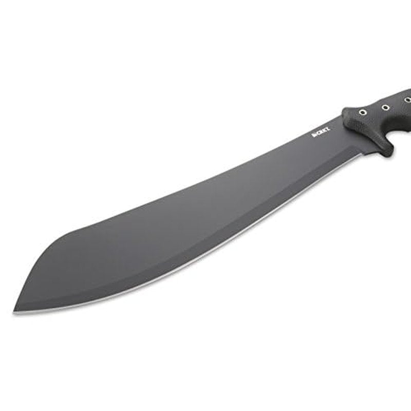 CRKT Halfachance Fixed Blade Parang Machete: 18 Inch Black Powder Coated Carbon Steel Parang Style Blade with Nylon Sheath for Survival, Hunting & Camping K920KKP