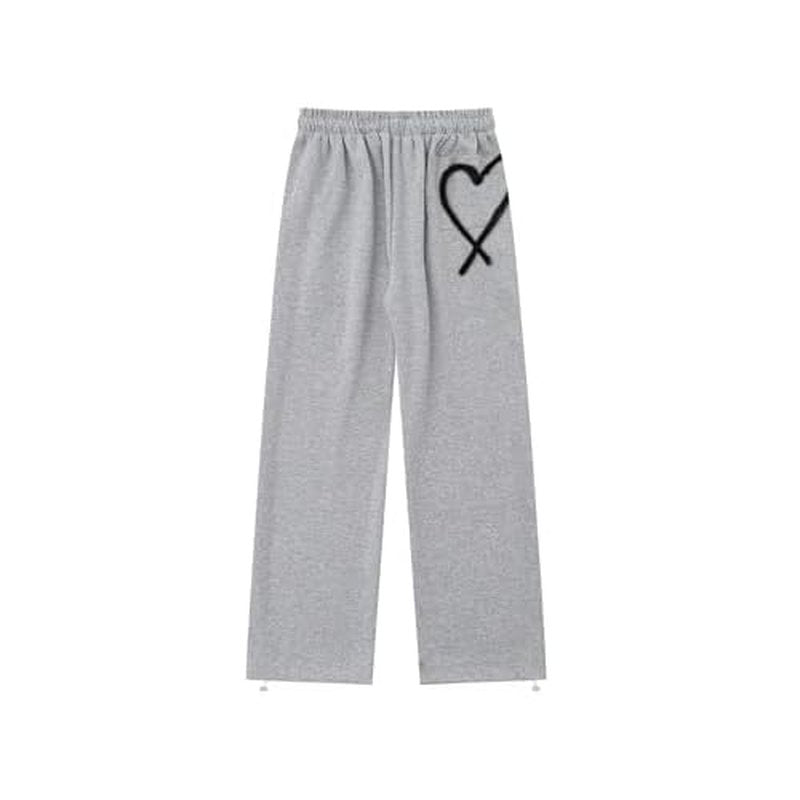 Aelfric Eden Wide Leg Sweatpants Women Baggy Graffiti Heart Lounge Pants with Pockets
