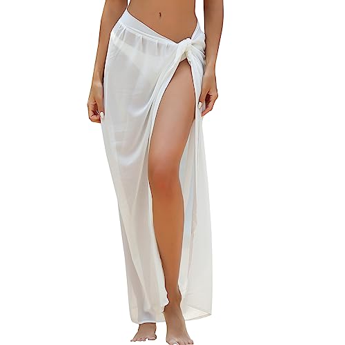 Women Sarong Swimsuit Coverup Chiffon Beach Tie Wrap Skirt Long Bikini Sheer Scarf Bathing Suit