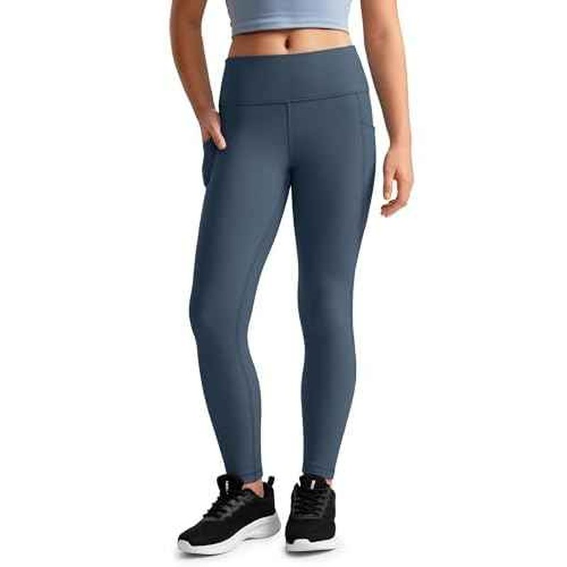 CRZ YOGA Girls Fleece Lined Full Length Athletic Leggings - Water Resistant Casual Yoga Thermal Pants with Pockets Winter
