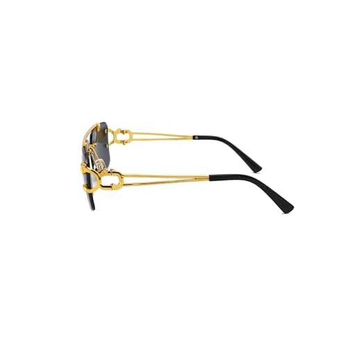 Technigadgets Codie Tinted Square Sunglasses Men's Rimless Double Bridge Glasses Mens Gifts