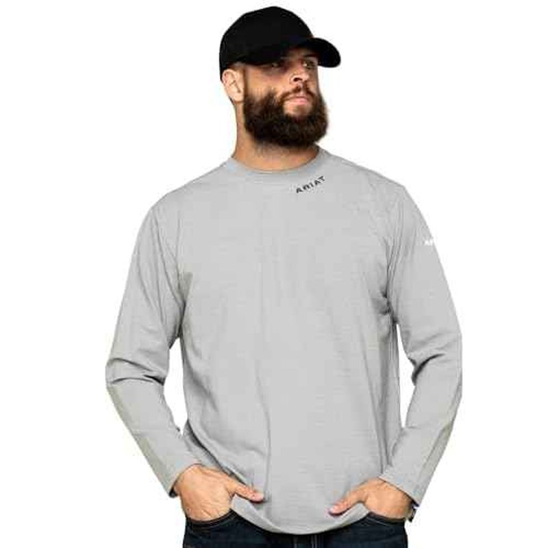 Ariat Mens FR Khaki Base Layer Long Sleeve Tee