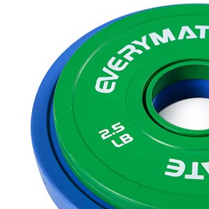 EVERYMATE Change Weight Plates 2.5LBX2 5LBX2 Fractional Plate Olympic Bumper Plates for Cross Training and Olympic Weightlifting 5LB Weights Plates Set