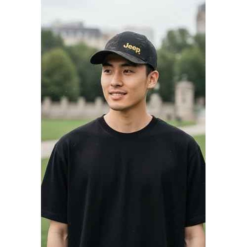 Jeep Officially Licensed Black Camo Hat | Structured Snapback Cap for Men | Ripstop Fabric