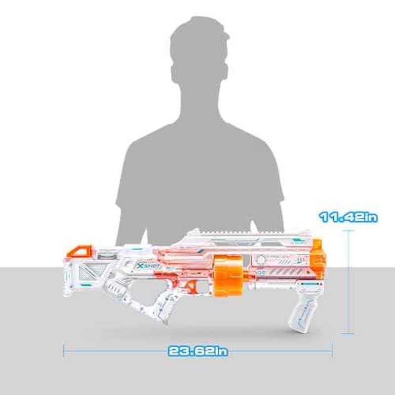 XSHOT Skins Last Stand Ghost Blaster by ZURU with 16 Darts, Slam Fire Action, Air Pocket Dart Technology, Toy Foam Blaster for Kids, Teens and Adults (Ghost)
