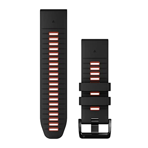 Garmin QuickFit 26 mm Watch Band - Black/Flame Red Silicone Band