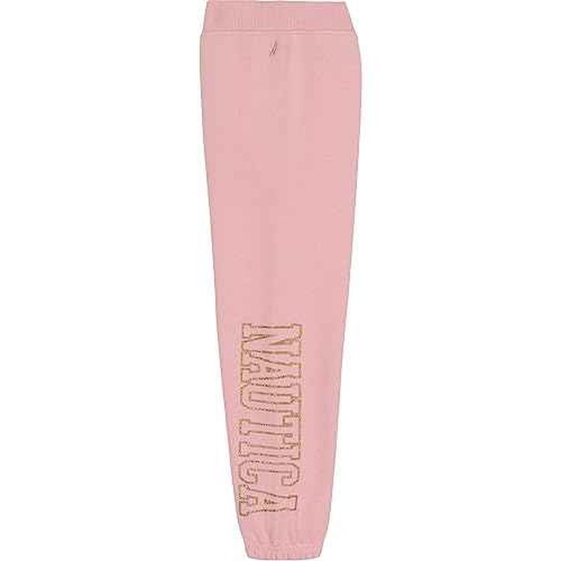 Nautica Girls Logo Sweatpants, Fleece Joggers with Ribbed Cuffs & Functional Side Pockets