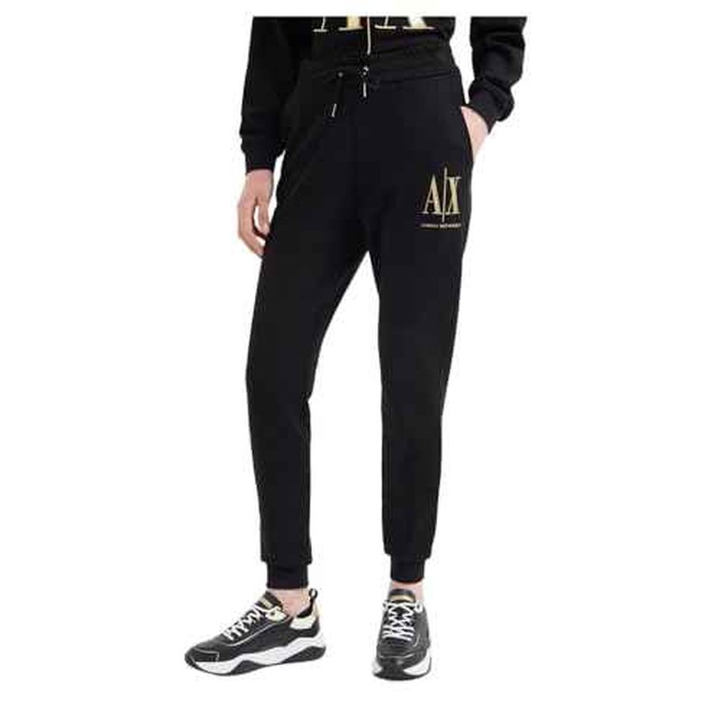 Armani Exchange Womens Foundation Icon Gold Sweatpants
