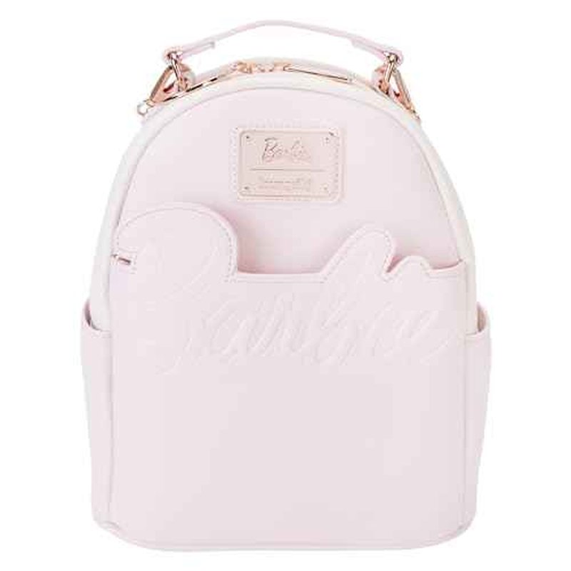 Loungefly Barbie Rose Gold Logo Convertible Backpack: Chic Style on the Go!